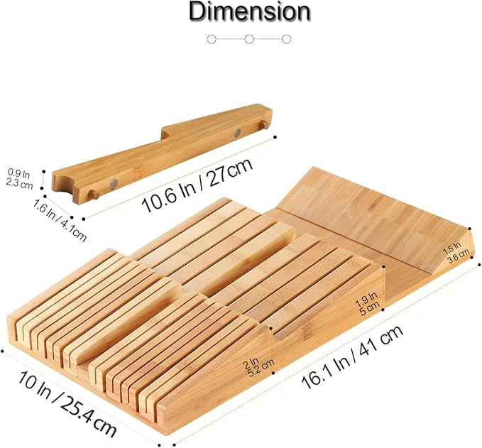 Bamboo In-Drawer Knife Block Set For 16 Knives suppliers